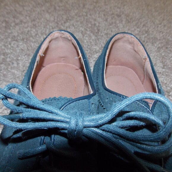 Land's End Blue Suede Oxford Size 10 - Picture 8 of 11